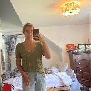 We the free green short sleeve shirt